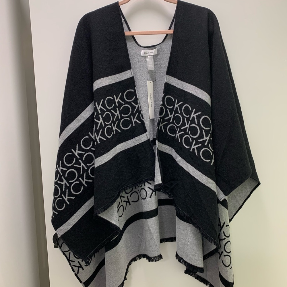 Calvin Klein Monochrome Knit Poncho